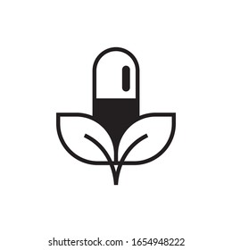 Diseño de icono vectorial de la plantilla de logotipo de drogas naturales