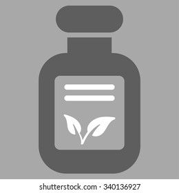 Natural Drugs vector icon. Style is bicolor flat symbol, dark gray and white colors, rounded angles, silver background.