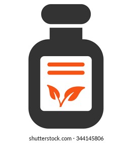 Natural Drugs vector icon. Style is bicolor flat symbol, orange and gray colors, rounded angles, white background.