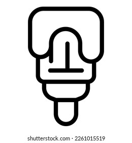 Natural dye brush icon outline vector. Organic cream. Chemical food