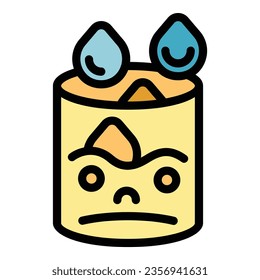 Natural dye icon outline vector. Cosmetic food. Hand product color flat
