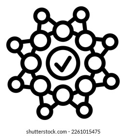Natural dye molecule icon outline vector. Eco label. Safe product