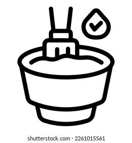 Natural dye pot icon outline vector. Eco safe. Water product
