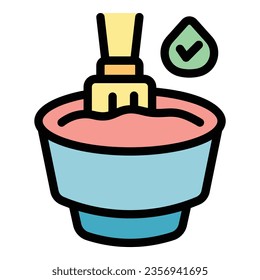 Natural dye pot icon outline vector. Eco safe. Water product color flat