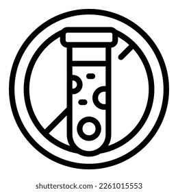 Natural dye test tube icon outline vector. Cream organic. Eco label
