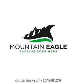 natural eagle mountain logo design