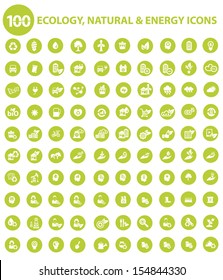 Natural and Ecology icons,Green version,vector