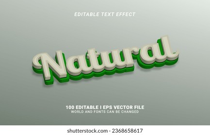 natural editable 3d style text effect