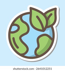 natural editable cartoon style sticker vector