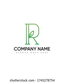 Natural elegant initials letter type R logo template, Vector logo for business and company identity