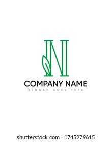 Natürliche elegante Initialen Buchstaben Typ N Logo Vorlage, Vector Logo für Unternehmen und Firmenidentität