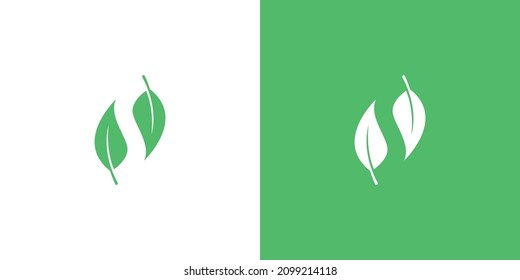 Natural and elegant letter S initial leaf logo design