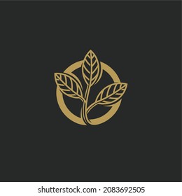 natural elegant simple leaf logo. vector illustration for business logo or icon