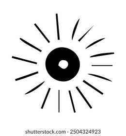 Natural element in hand drawn doodle style. Vector graphic on isolated white background.