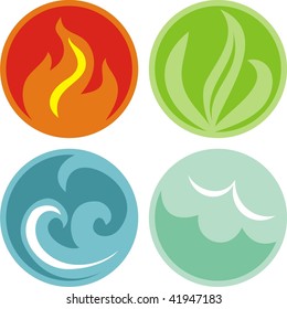 472 Cartoon fire water air earth Images, Stock Photos & Vectors ...