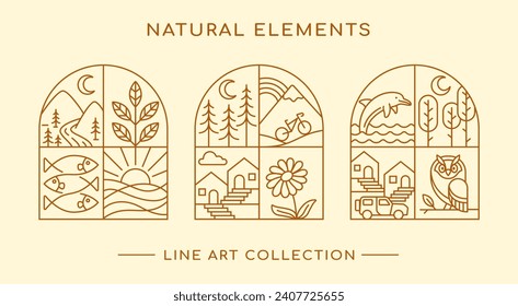 Kunstdesign-Kollektion von Naturelementen