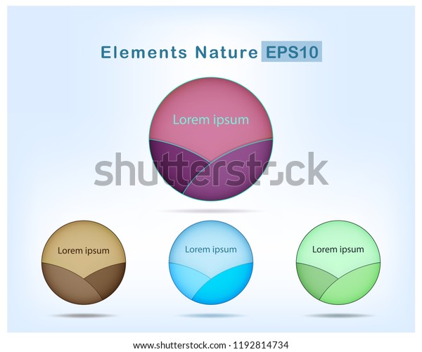 Natural elements and logo vector. and The\
sphere and colors indicate such as soil water and nature or divided\
into the season.\
\
