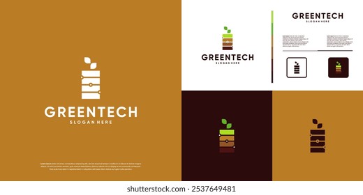 Energía natural con el concepto de forma de la batería, circuito eléctrico, respetuoso del medio ambiente, Diseño gráfico de Vector.