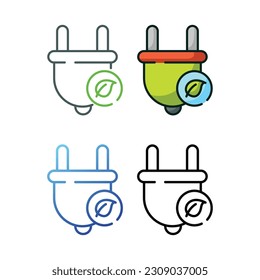 Natural energy icon design in four variation color