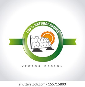 natural energy label over gray background vector illustration