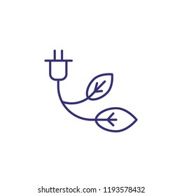 Natural energy line icon. Energy alternative, energy saving, eco friendly technology. Ecology concept. Vector illustration can be used for topics like environment, technology, power