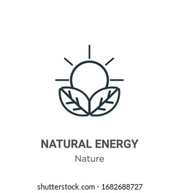 Natural energy outline vector icon. Thin line black natural energy icon, flat vector simple element illustration from editable nature concept isolated stroke on white background