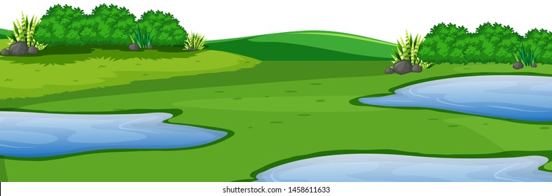 Natural environment lanscape scene illustration