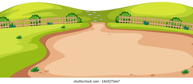 Natural environment lanscape scene illustration