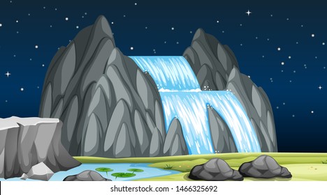 Natural environment lanscape scene illustration
