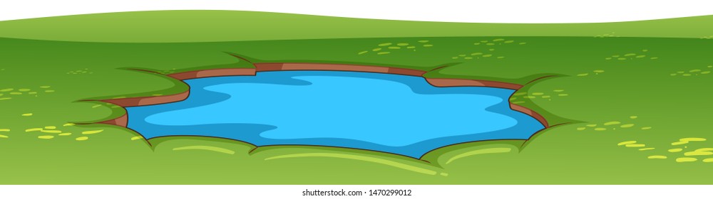 Natural environment lanscape scene illustration