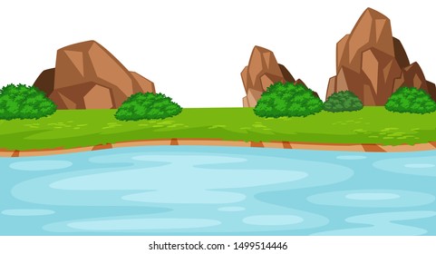 Natural environment lanscape scene illustration