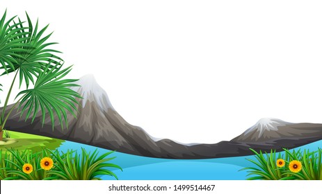 Natural environment lanscape scene illustration