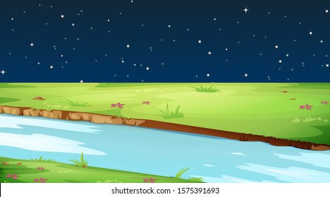 Natural environment lanscape scene illustration