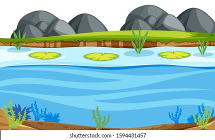 Natural environment lanscape scene illustration