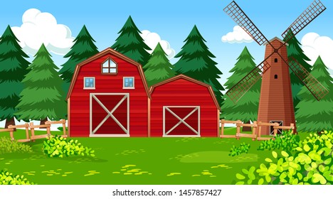 Natural environment scenes landscape illustration
