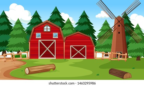 Natural environment scenes landscape illustration