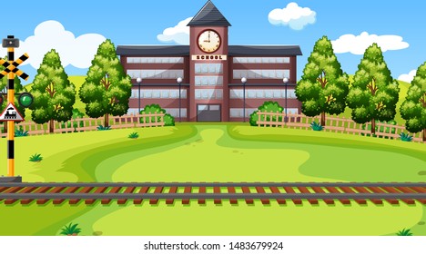 Natural environment scenes landscape illustration