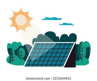 Composición de los recursos naturales ambientales de la tierra con paisaje plano en la ilustración vectorial de fondo en blanco