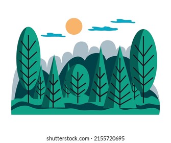 Natural environmental land resources composition with flat landscape on blank background vector illustration