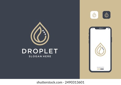 Vector premium con diseño de logotipo natural essence drop