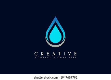 Natural essence oil logo design vector illustration. Nature oil logo isolated on blue background