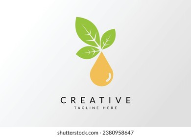 Natural essential oil logo concept