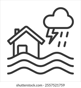 Natural Event Outline Icon Vector Illustration
