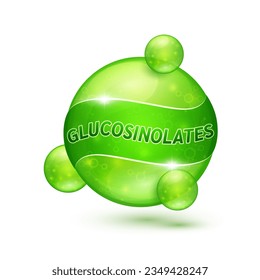 ​Glucosinolates natural extracts green fruit and vegetable. Vegan food high in vitamins minerals antioxidants fiber. Phytochemical or Phytonutrients beneficial for health immune healthy. Icon vector.