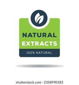 Natural extracts label, vector illustration.