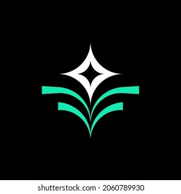 natural F leaf star logo. FF lettermark