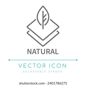 Natural Fabric Textile Vector Line Icon