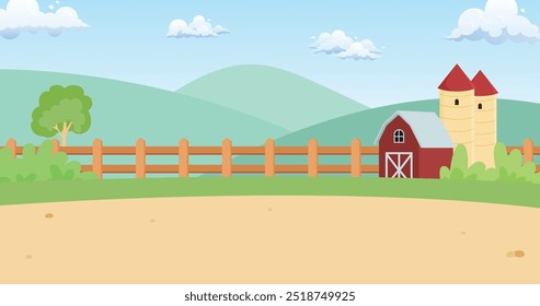 Natural farm agriculture sky mountain flat illustration background design