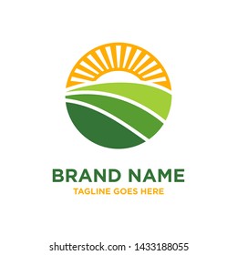 natural farm circle logo design