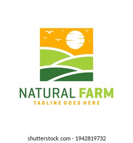 natural farm circle logo design